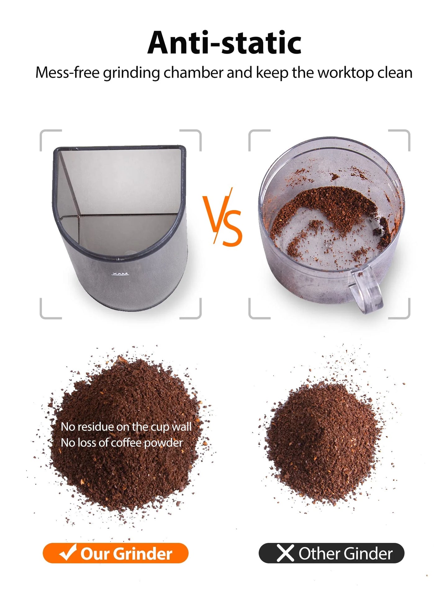 Burr Coffee Grinder, Coffee Grinder Electric, Stainless Steel Coffee Bean Grinder, 48 Grind Settings, Espresso/Pour Over/Cold Brew/French Press Coffee Maker, Beige