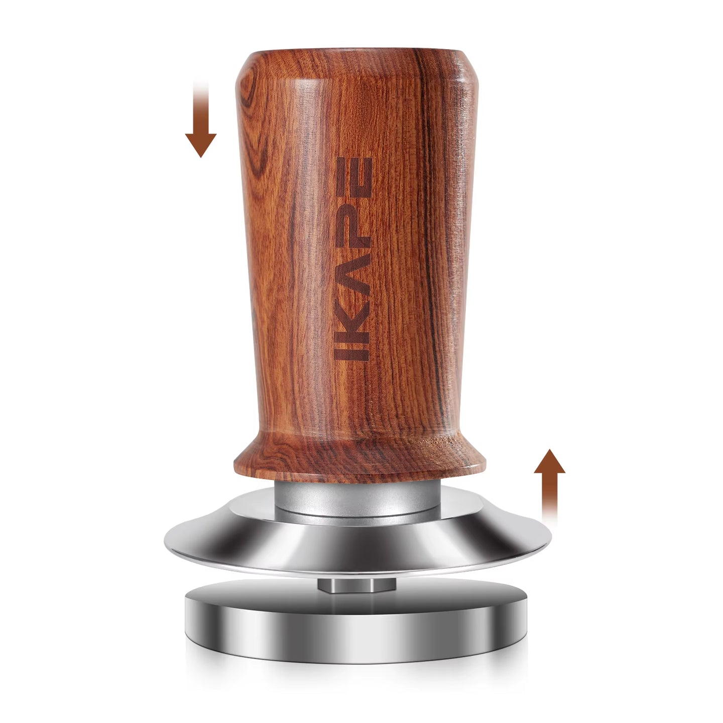 Espresso Wood Tamper V3, Spring-Loaded Calibrated Coffee Tamper with Premium Stainless Steel, Walnut Wooden-Handle Tamper
