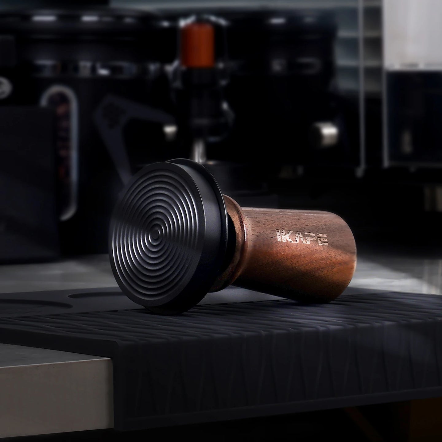Coffee Wooden Tamper V3, Espresso Walnut Tamper with Calibrated Spring Loaded and Titanium PVD Coating Base Fit 51/54/58Mm