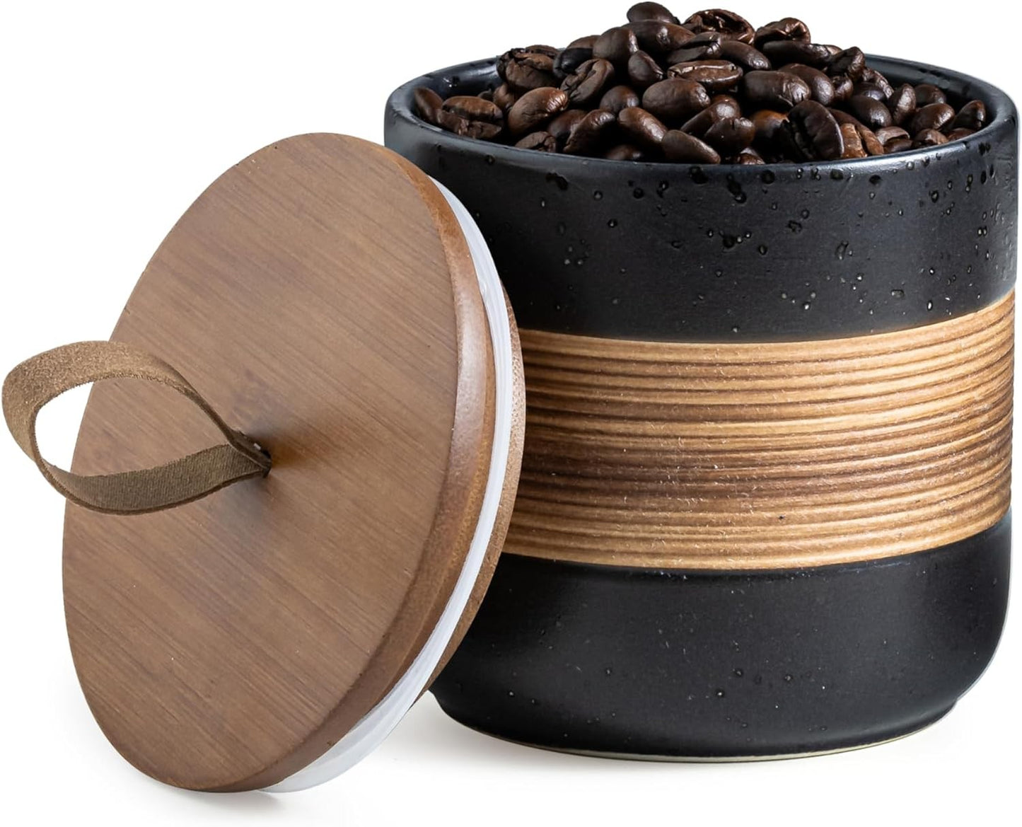 Ceramic Jar with Lid Kitchen Food Storage Stackable Countertop Jar