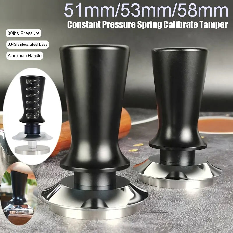 51Mm 53Mm 58Mm Espresso Tamper Barista Coffee Tamper with Calibrated Spring Loaded Stainless Steel Tampers