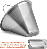 #4 Reusable Permanent Cone Coffee Filters, 8~12 Cup Size 4 Coffee Filters, Perfe