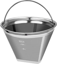 #4 Reusable Permanent Cone Coffee Filters, 8~12 Cup Size 4 Coffee Filters, Perfe