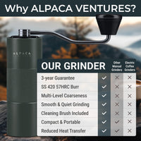 Manual Coffee Grinder Stainless Steel Conical Burr Coffee Grinder Manual with Adjustable Setting Double Bearing Hand Espresso Grinder Perfect for Home Office and Camping