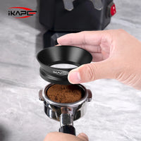 Espresso Magnetic Dosing Funnel, Fit for 51Mm, 54Mm, 58Mm Bottomless Portafilter with Powerful Magnetism (Black/Silver)