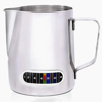 Milk Frothing Pitchers with Integrated Thermometer Latte Art Jug Stainless Steel Creamer Temperature Espresso Steaming Pitchers