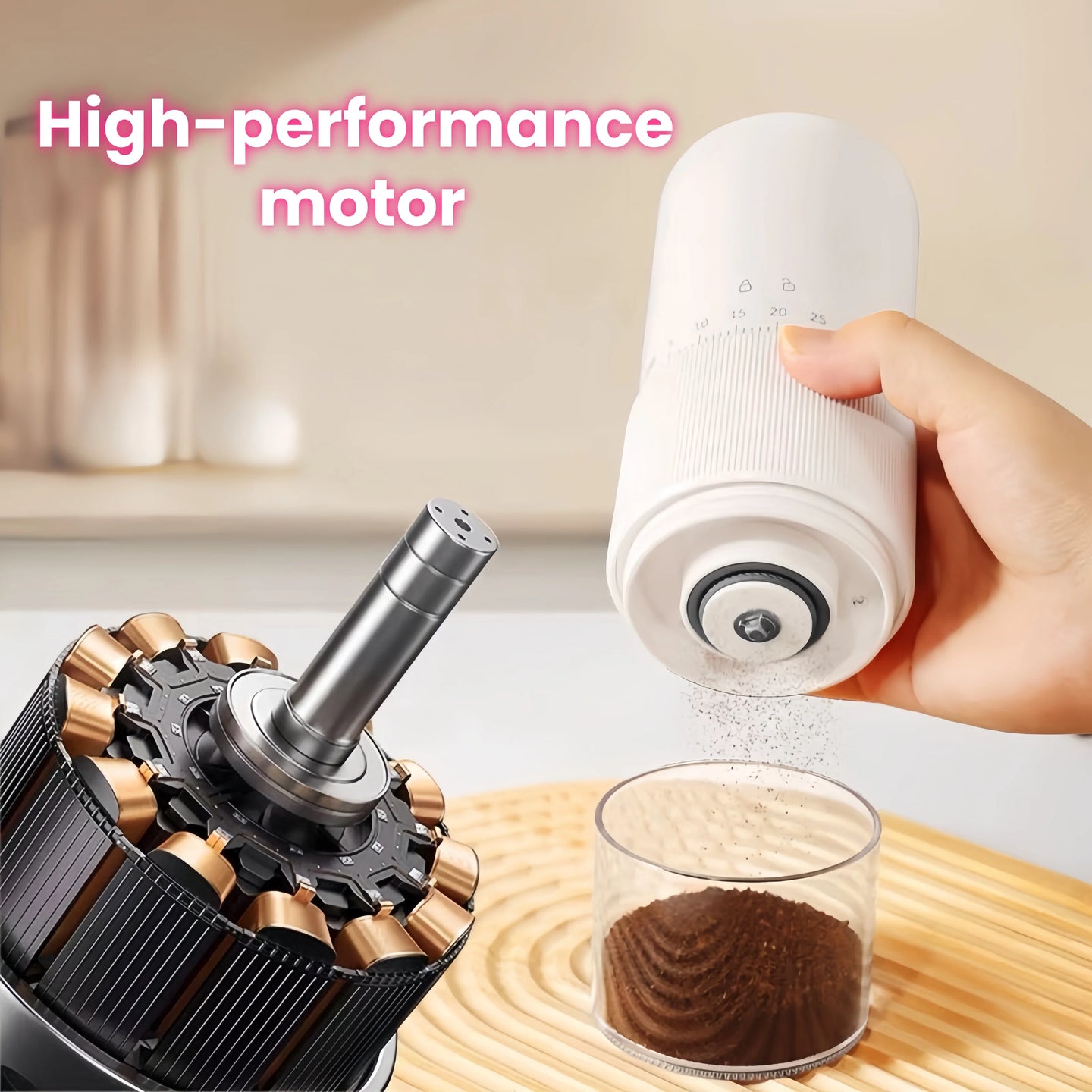 New Portable Electric Coffee Bean Grinder Household 1000Mah 35 Gears Externally Adjustable Coffee Machine Rechargeable Grinders