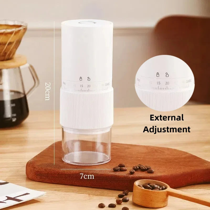 New Portable Electric Coffee Bean Grinder Household 1000Mah 35 Gears Externally Adjustable Coffee Machine Rechargeable Grinders