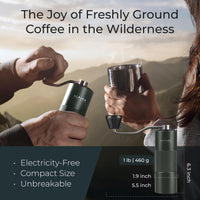 Manual Coffee Grinder Stainless Steel Conical Burr Coffee Grinder Manual with Adjustable Setting Double Bearing Hand Espresso Grinder Perfect for Home Office and Camping