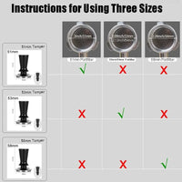 51Mm 53Mm 58Mm Espresso Tamper Barista Coffee Tamper with Calibrated Spring Loaded Stainless Steel Tampers