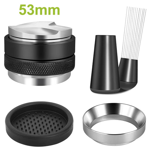 5Pcs Espresso Accessories Kit, Coffee Distributor and Tamper Leveler, WDT Tool and Dosing Funnel Set, Fits 51Mm, 54Mm, 58Mm