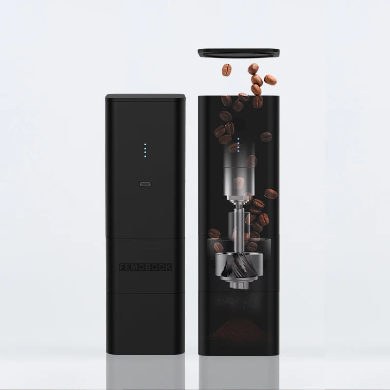 FEMOBOOK A2 USB Electric Grinder Portable Rechargeable Grinder with 7Core Burr Magnetic Attraction Design 4000Mah Battery