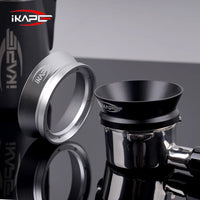 Espresso Magnetic Dosing Funnel, Fit for 51Mm, 54Mm, 58Mm Bottomless Portafilter with Powerful Magnetism (Black/Silver)