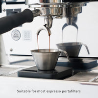 2Oz Espresso Shot Cups,  Espresso Measuring Cup with Handle and Insdie Mark Stainless Steel Measuring Shot Cup for Barista Cafe Home Professional Espresso Coffee Accessories, Basic, 2 Pack