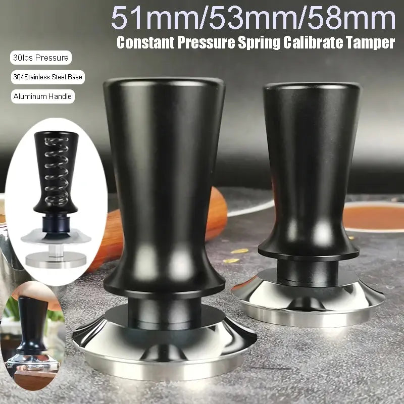 51Mm 53Mm 58Mm Espresso Tamper Barista Coffee Tamper with Calibrated Spring Loaded Stainless Steel Tampers