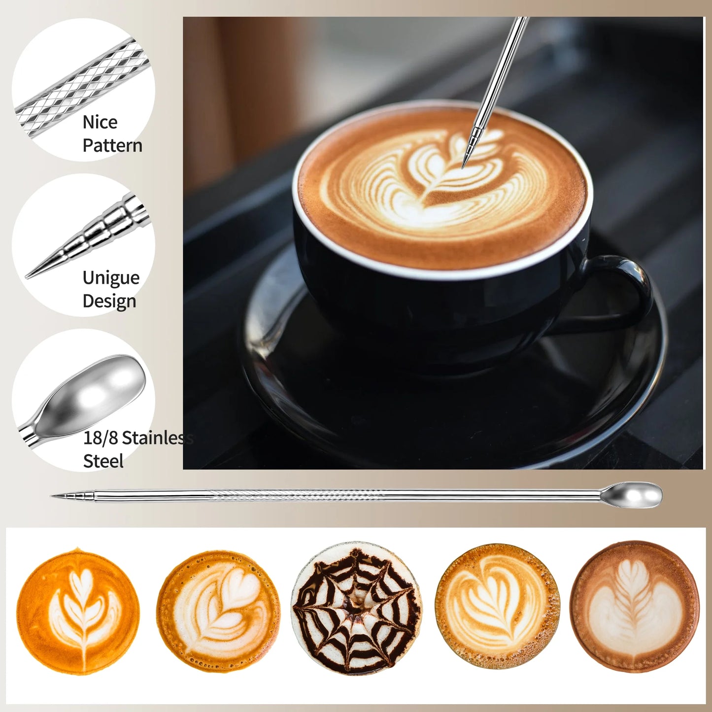 Electric Milk/Coffee Frother, Milk Frother Cup 350Ml with Latte Art Pen,  3 Speed Rechargeable Handheld Foam Maker/Mixer for Latte, Cappuccino, Frappe Drink, Hot Chocolate