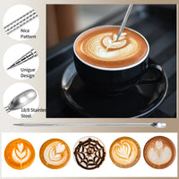 Electric Milk/Coffee Frother, Milk Frother Cup 350Ml with Latte Art Pen,  3 Speed Rechargeable Handheld Foam Maker/Mixer for Latte, Cappuccino, Frappe Drink, Hot Chocolate