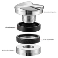 51/53/58Mm Coffee Distributor & Tamper, Dual Head Coffee Leveler Fits, Adjustable Depth-Espresso 3Angled and Flat Tampers