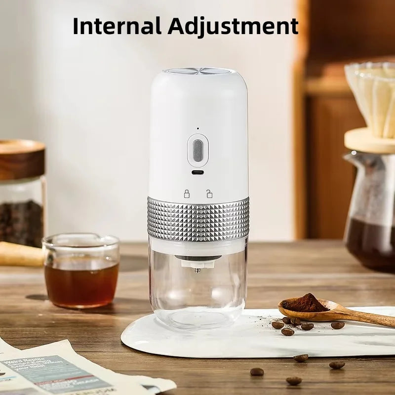 New Portable Electric Coffee Bean Grinder Household 1000Mah 35 Gears Externally Adjustable Coffee Machine Rechargeable Grinders