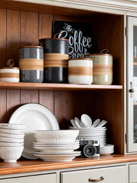Ceramic Jar with Lid Kitchen Food Storage Stackable Countertop Jar