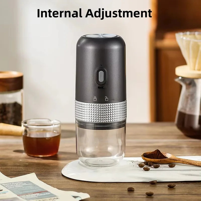 New Portable Electric Coffee Bean Grinder Household 1000Mah 35 Gears Externally Adjustable Coffee Machine Rechargeable Grinders